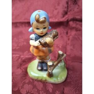 Vintage 1950's Erich Stauffer Figurine Girl w/ Blue Headscarf at Fence‎ 55/1542